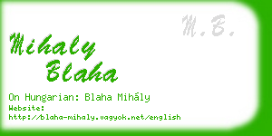mihaly blaha business card